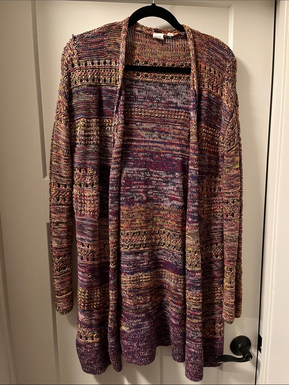 Gap Open-Front Multicolor Knit Cardigan Sweater  sz small